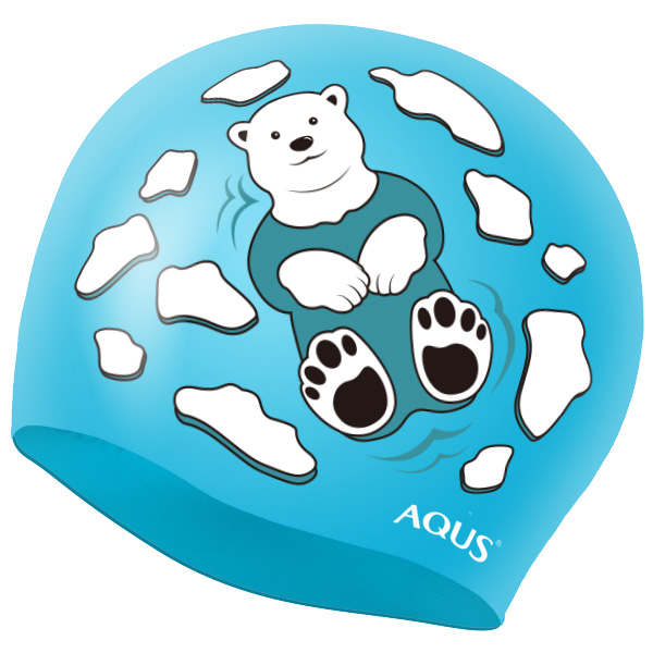 아쿠스(AQUS) 아쿠스 귀여운 수영모자 북극곰 AC1608 BLU